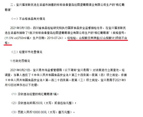 一瓶葡萄酒引发的风波 从山梨酸钾超标看食品安全与企业责任